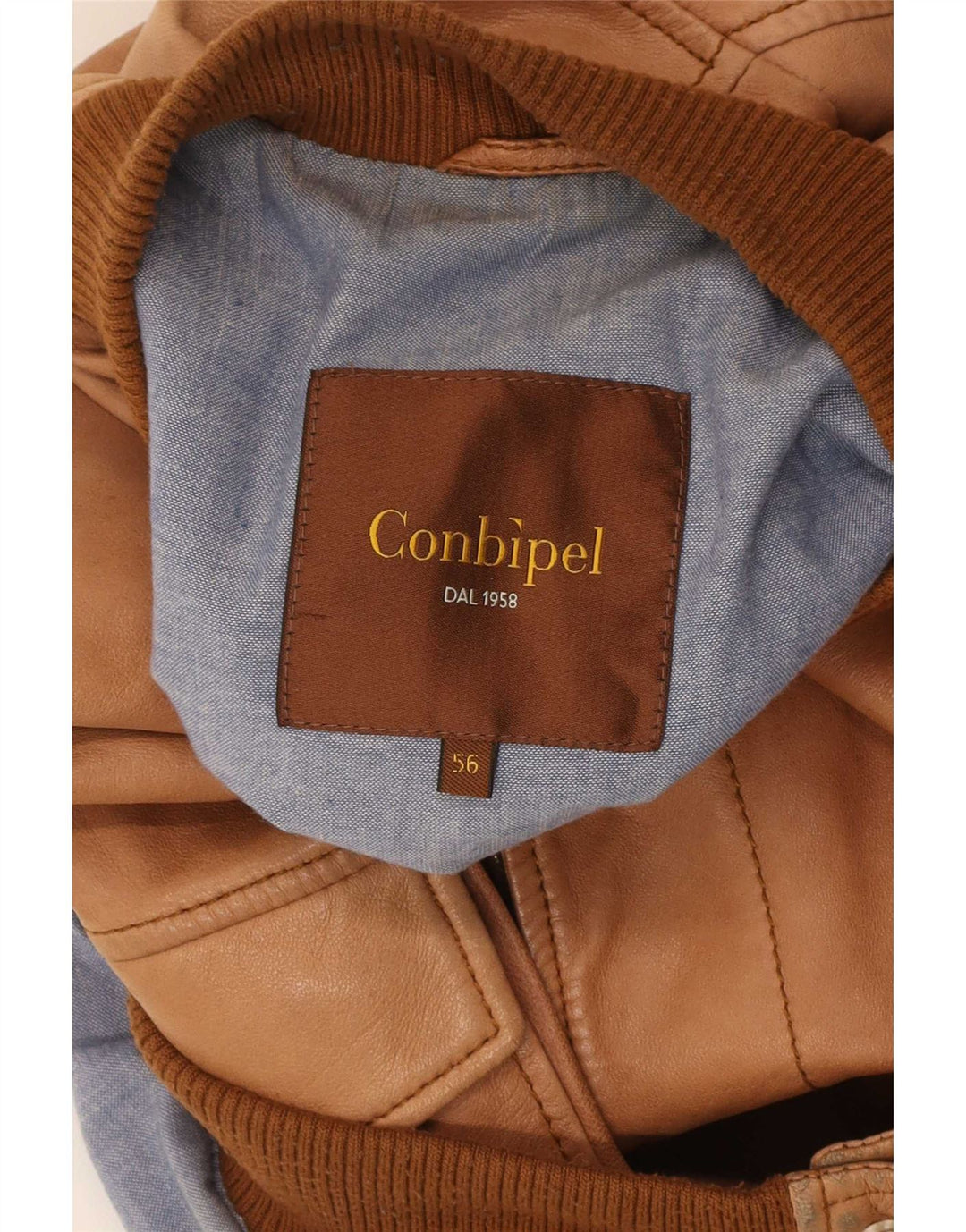 Conbipel Chaqueta Bomber De Cuero Para Hombre IT 56 2XL Marrón