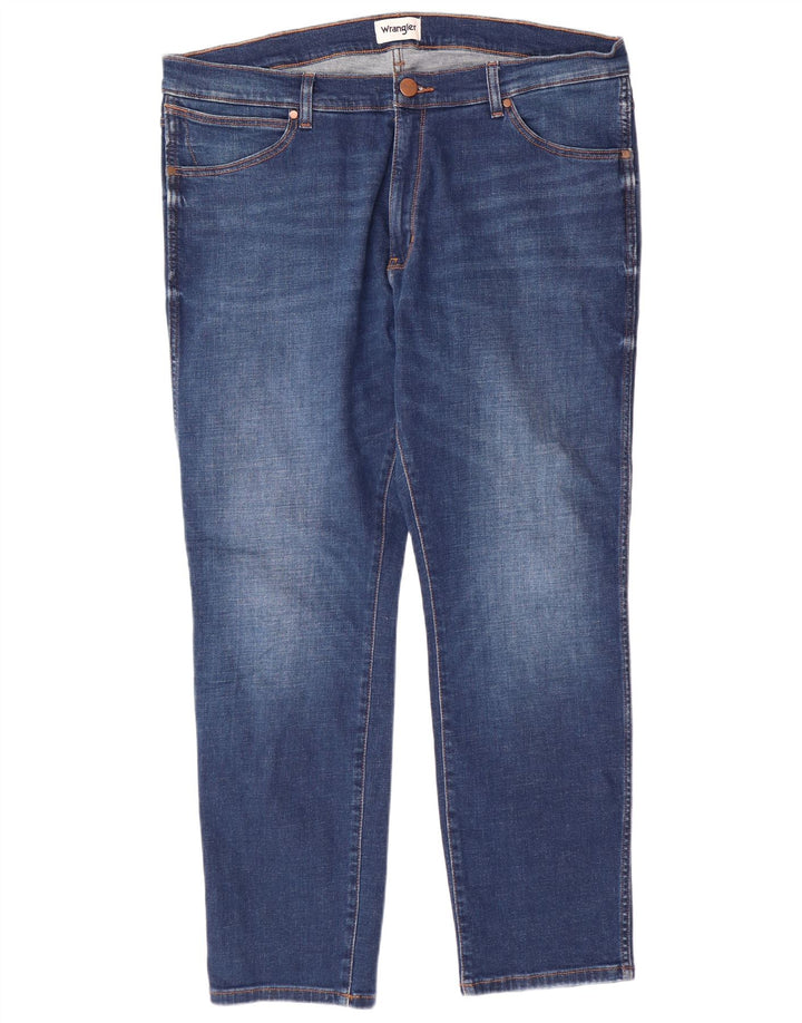 WRANGLER Vaqueros cónicos delgados Larston para hombre W38 L32 Algodón azul