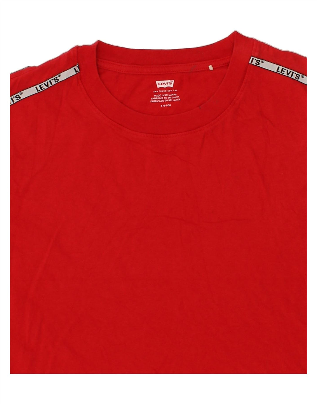 LEVI'S Womens Oversized Crop T-Shirt Top UK 10 Small Red Cotton Vintage Levi's and Second-Hand Levi's from Messina Hembry 