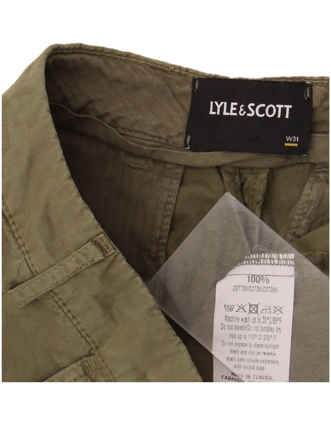 Pantalones cortos chinos Lyle & Scott para hombre W31 Algodón caqui medio