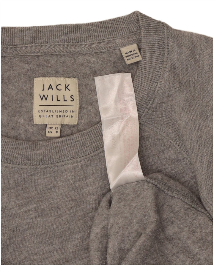 Jack Wills Sudadera para mujer Jumper UK 12 Algodón gris medio
