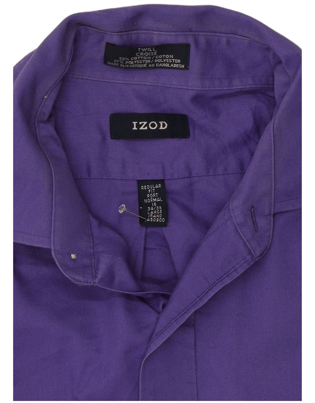 Camisa Izod para hombre talla 16 grande algodón morado