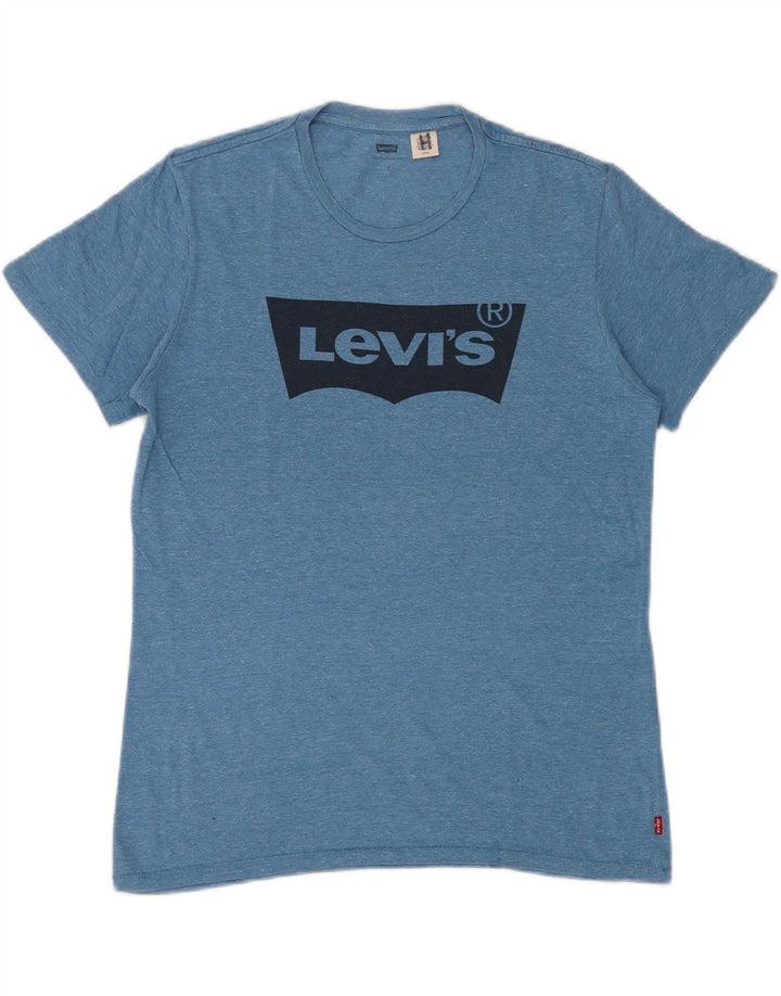 Levi's Camiseta gráfica para hombre Top Small Blue Moteado