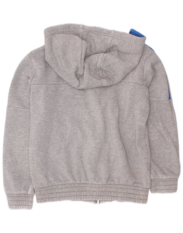 Adidas Sudadera con capucha y cremallera gráfica para niños 7-8 años Algodón moteado gris
