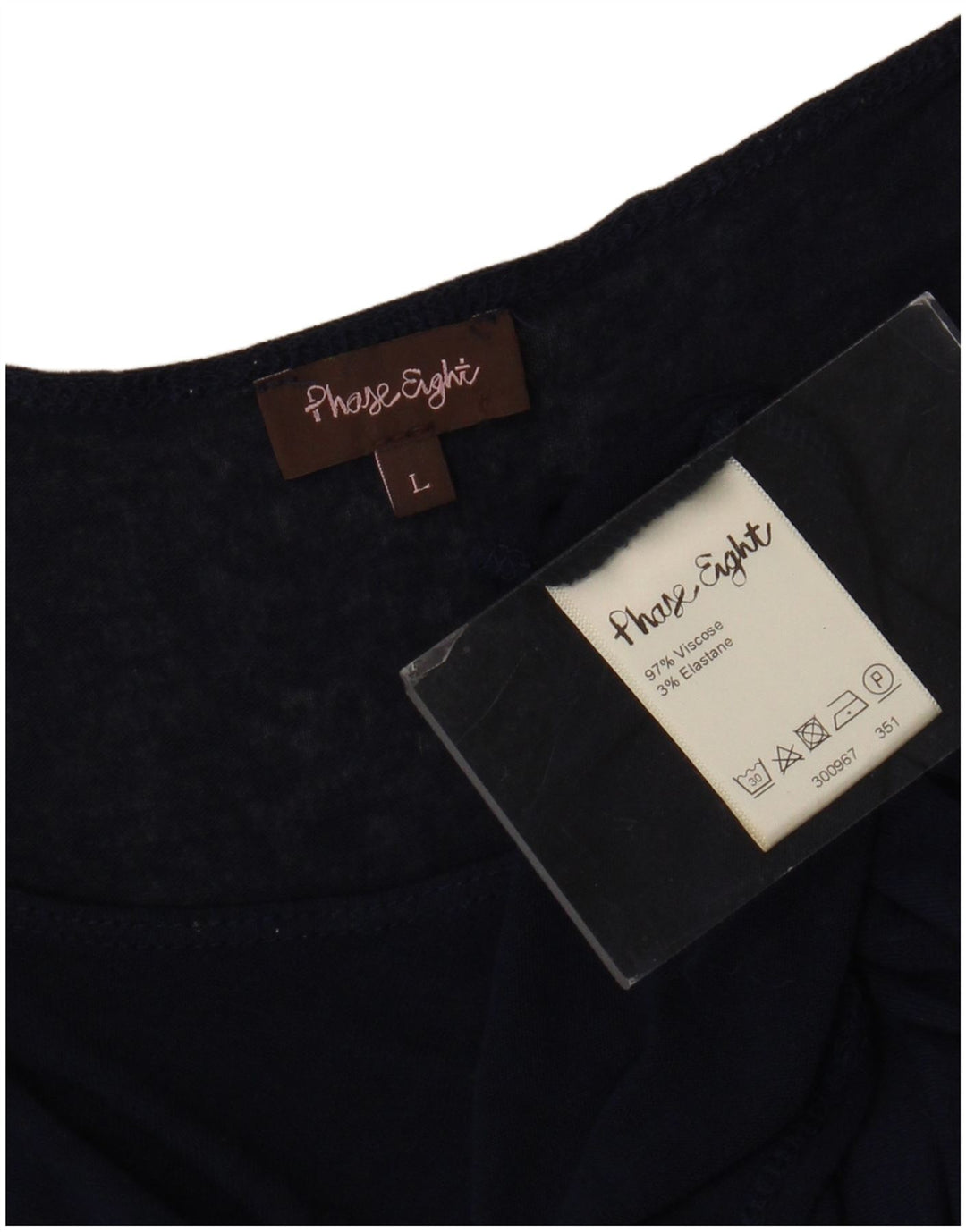 Phase Eight Top extragrande para mujer de manga larga UK 46 Large Viscosa azul marino