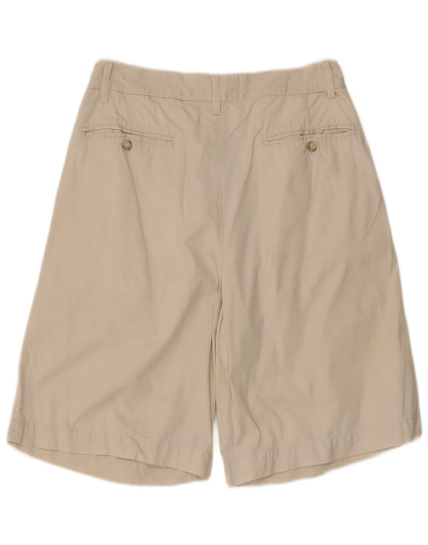 Vintage hombres pegados pantalones cortos chinos IT 48 Medio W30 Algodón Beige