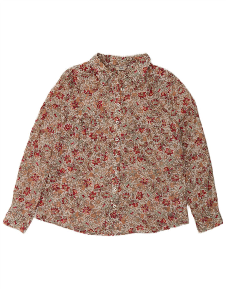 Marks & Spencer Camisa para mujer UK 44 Grande Algodón floral multicolor