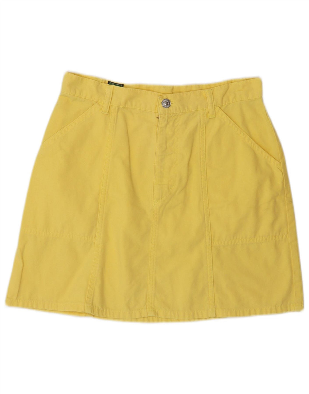 Minifalda Benetton Mujer IT 44 Medium W28 Amarillo Algodón