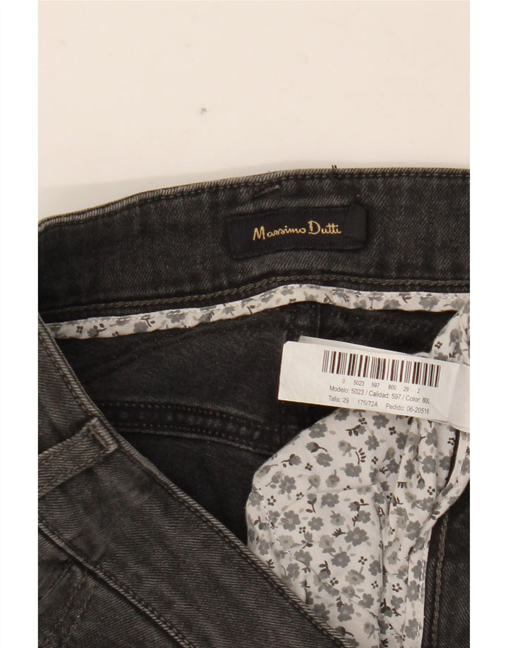 Vaqueros Massimo Dutti Mujer Slim W29 L33 Gris Algodón
