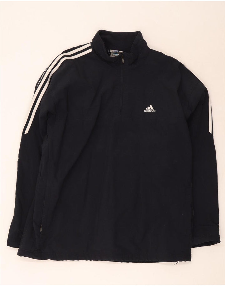 Adidas Hombre Jersey Chándal Top UK 44/46 Grande Azul Marino Poliéster