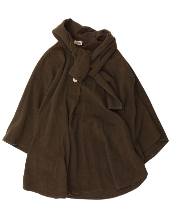 Abrigo Poncho Mujer Alba Fornari Talla Única Lana Caqui