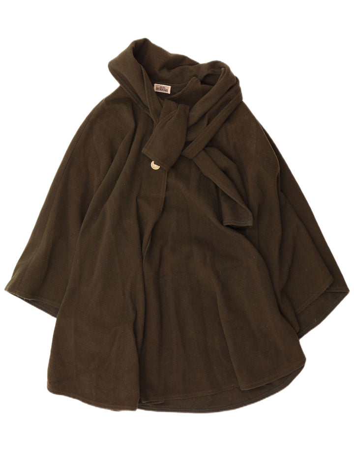 Abrigo Poncho Mujer Alba Fornari Talla Única Lana Caqui