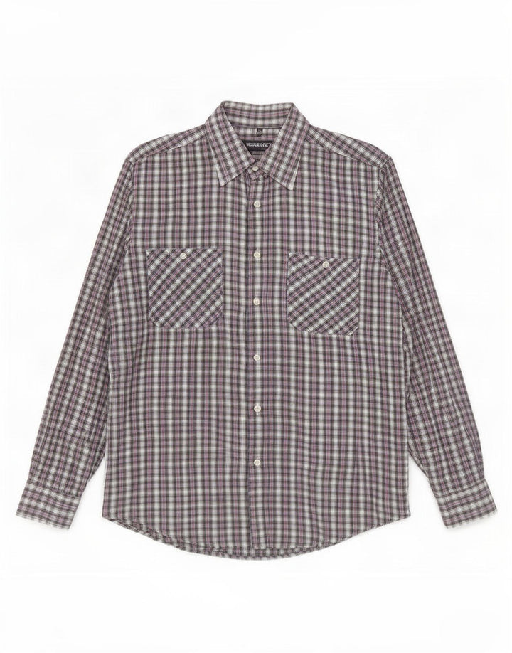Rosengarten Camisa de franela para hombre talla 41/42 grande algodón a cuadros multicolor