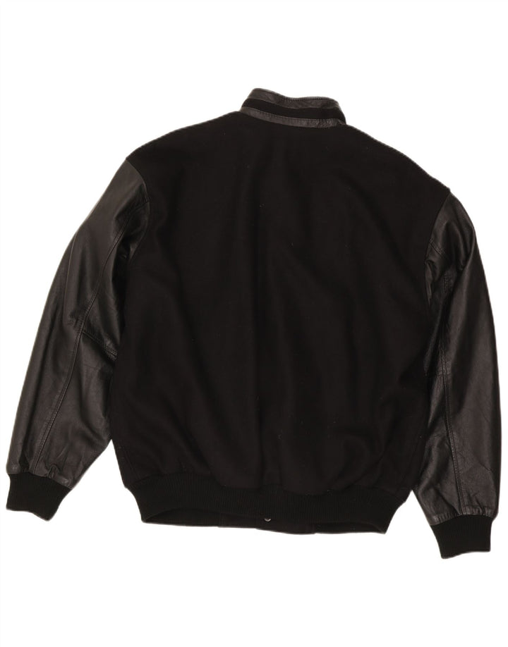 North End Chaqueta universitaria para hombre Reino Unido 40 Grande Lana negra