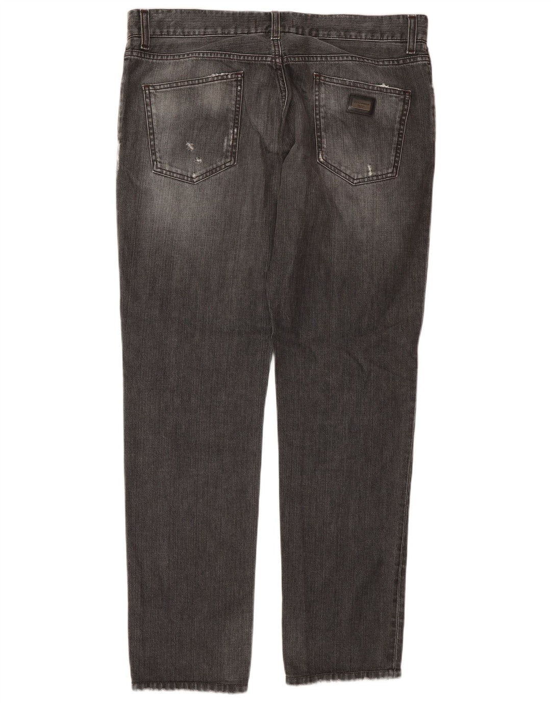 Dolce & Gabbana Vaqueros rectos desgastados para mujer IT 50 XL W36 L32 Gris