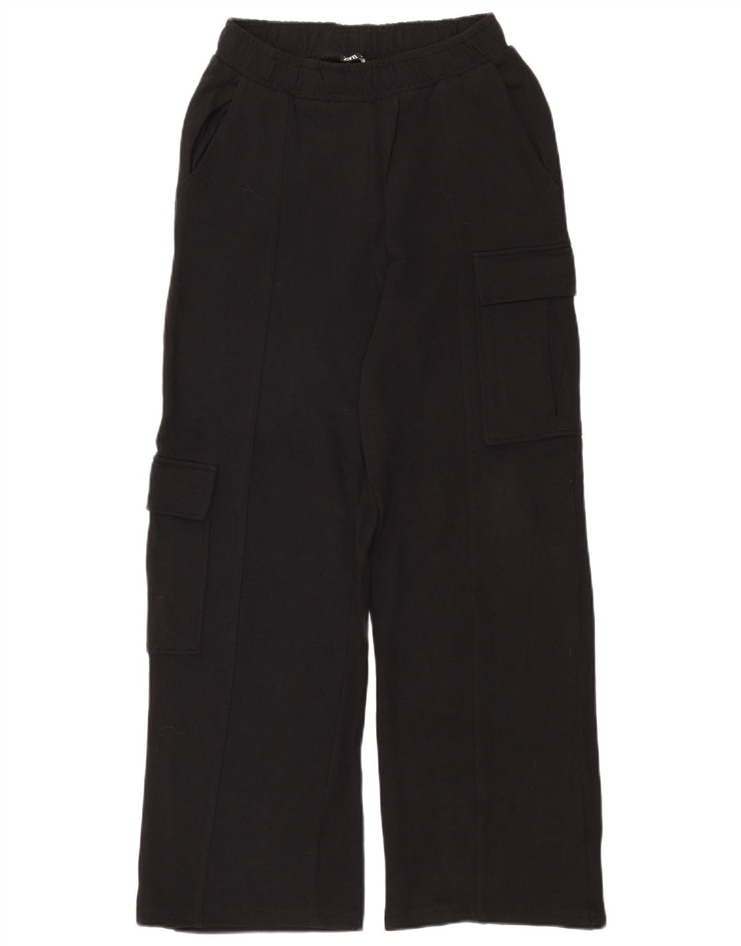 Zara Mujer Pantalones De Chándal Cargo UK 10 Small Algodón Negro