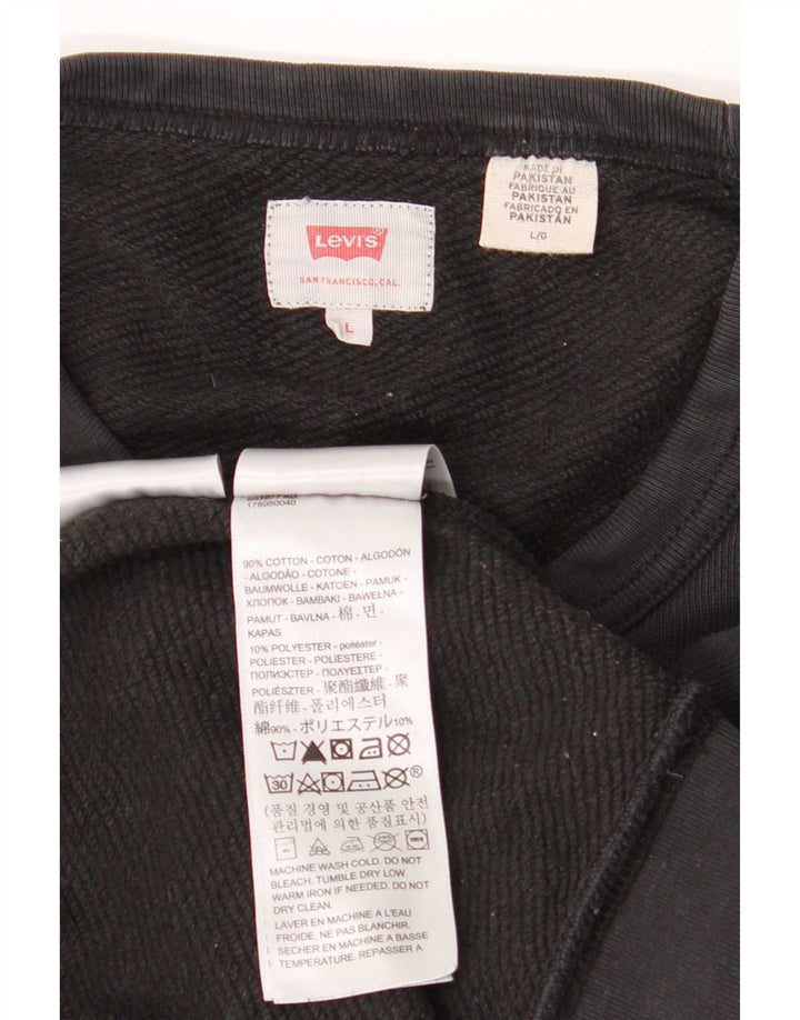 Levi's Hombre Graphic Regular Fit Sudadera Jumper Grande Algodón Negro