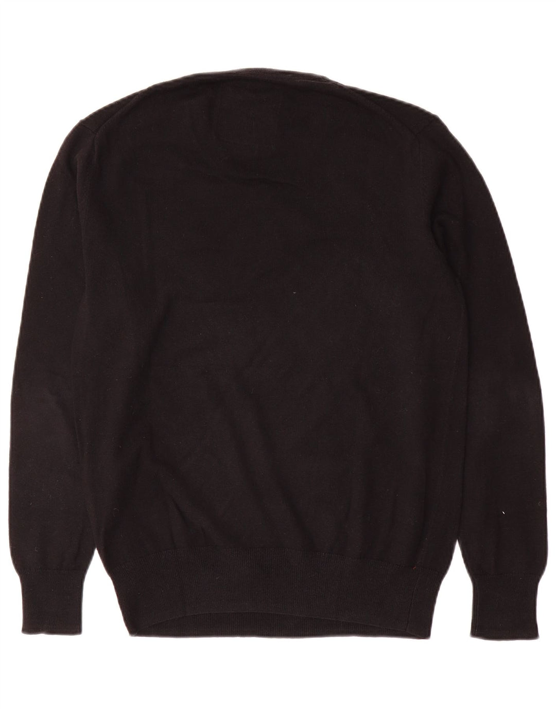 Superdry Jersey con cuello en V para hombre, jersey de algodón negro mediano