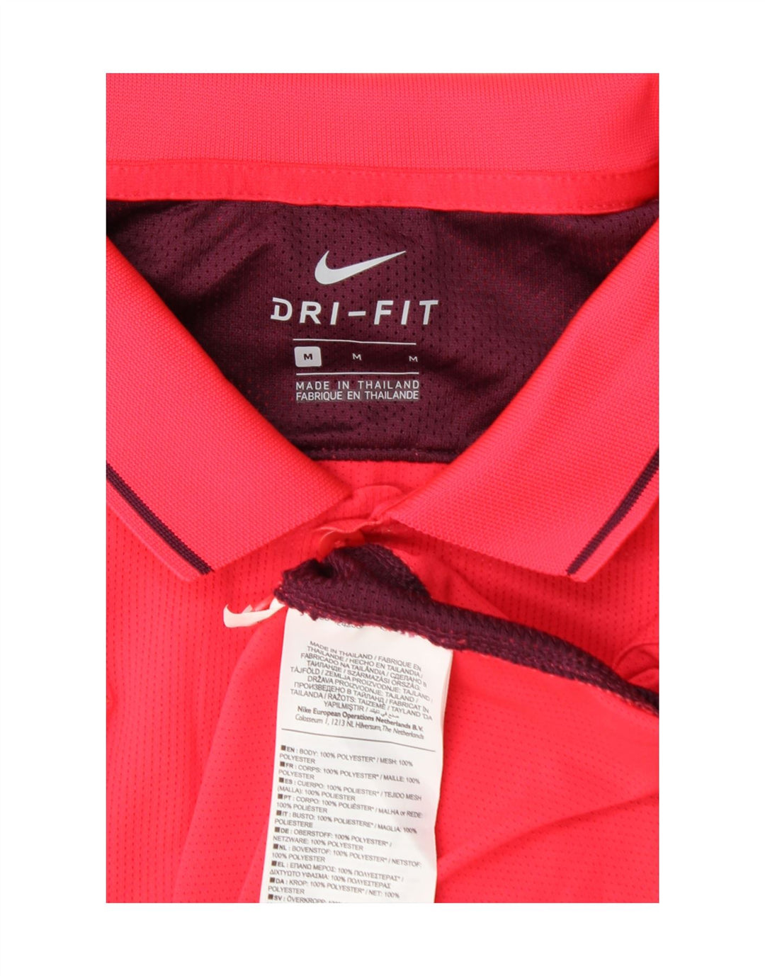 Polo Nike Dri Fit Para Hombre Poliéster Color Block Rosa Medio