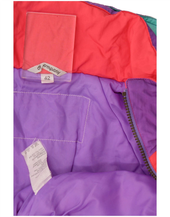 Mono de esquí vintage para mujer IT 42 Bloque de color multicolor mediano