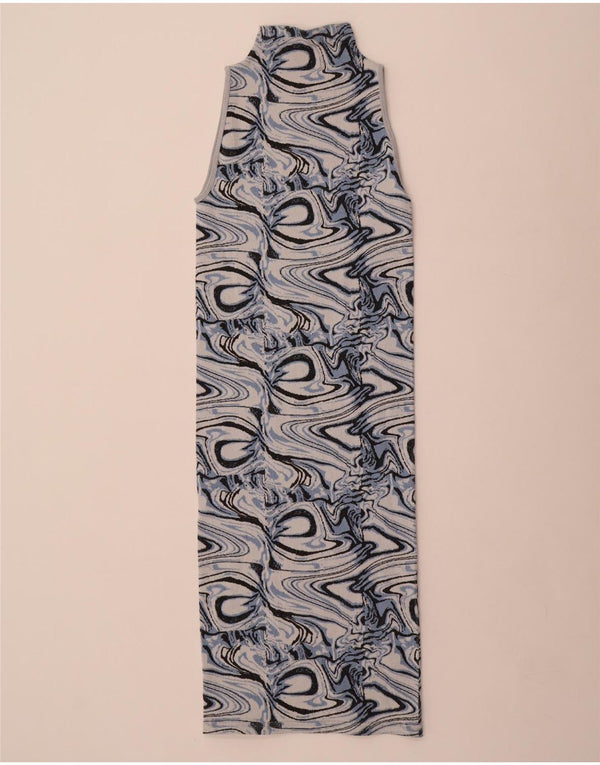Zara Vestido ajustado sin mangas con estampado abstracto para mujer UK 4 XS Multicolor