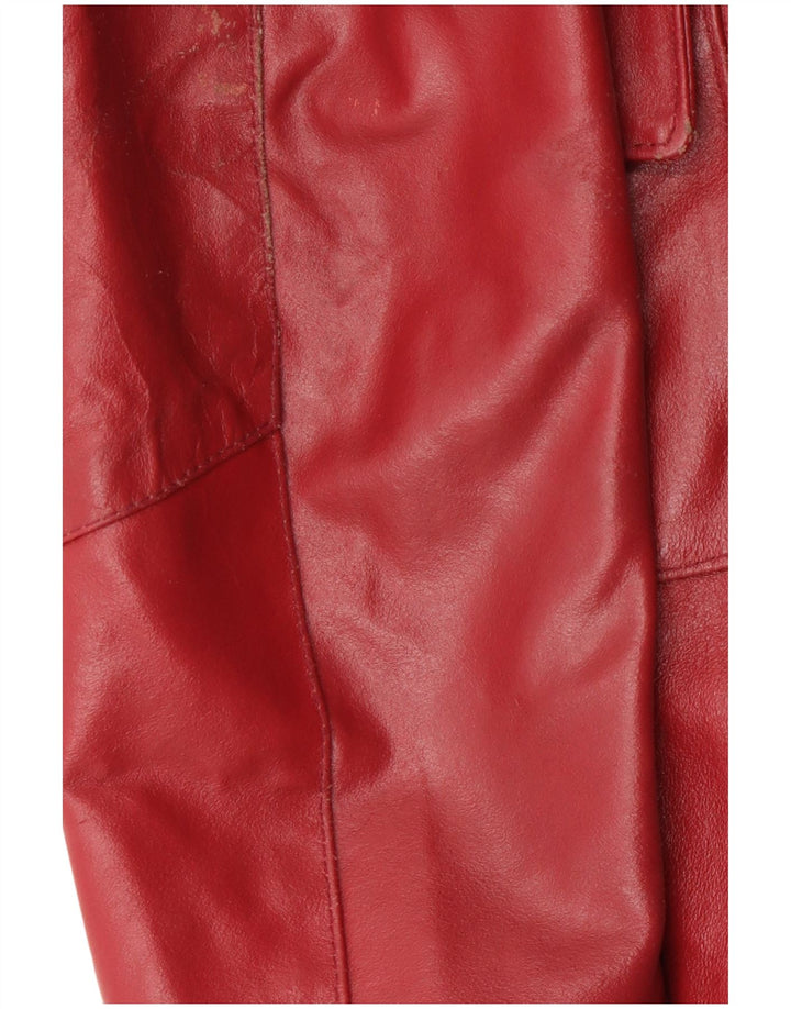 Vintage mujer cuero abrigo Reino Unido 18 XL cuero rojo