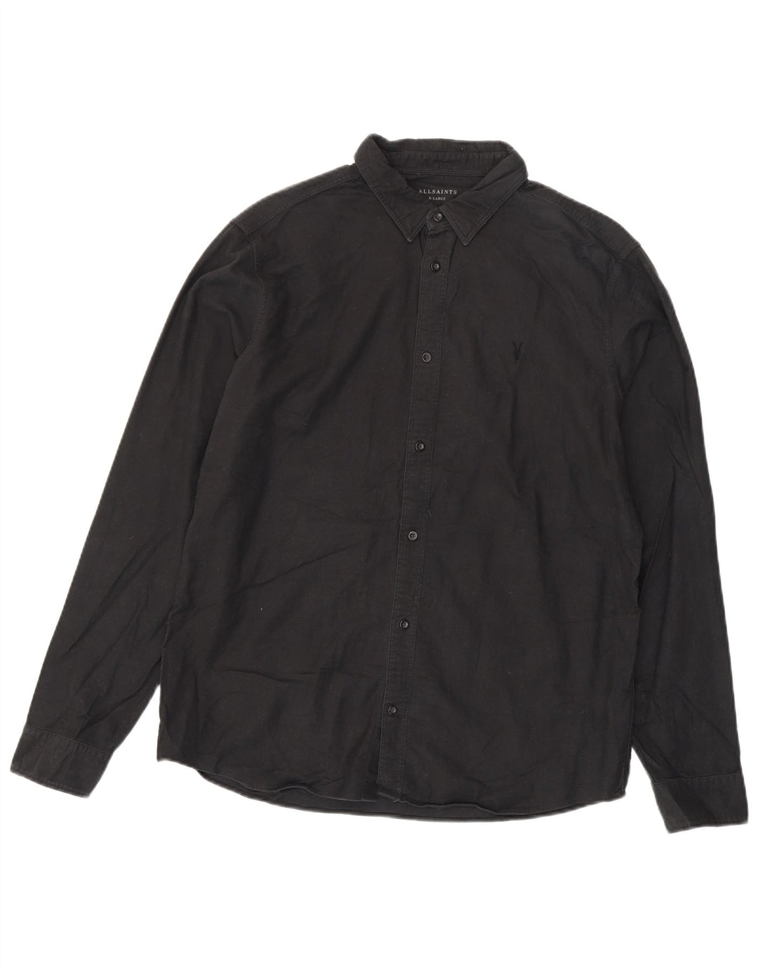 ALL SAINTS Camisa Hombre XL Algodón Negro