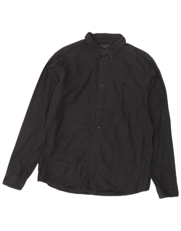 ALL SAINTS Camisa Hombre XL Algodón Negro