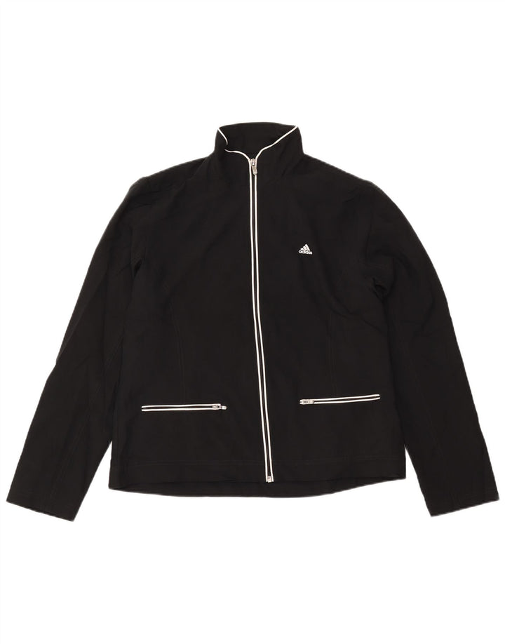 Adidas - Chaqueta de chándal para mujer, talla 40, talla mediana, poliéster negro