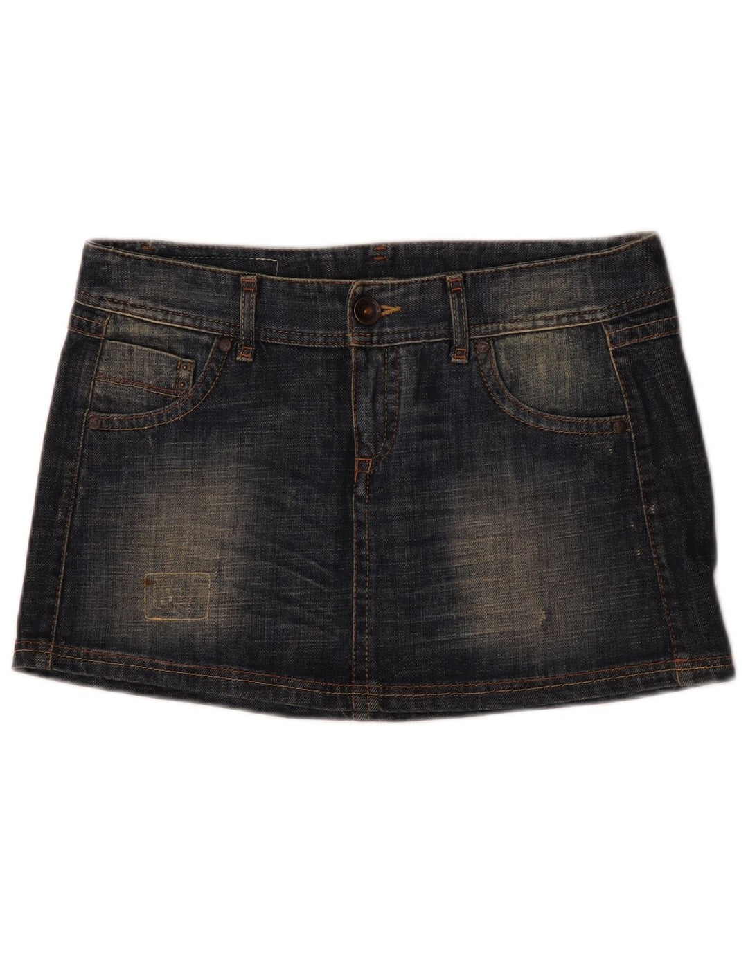 Benetton Minifalda Vaquera IT 44 Medium W32 Azul Marino