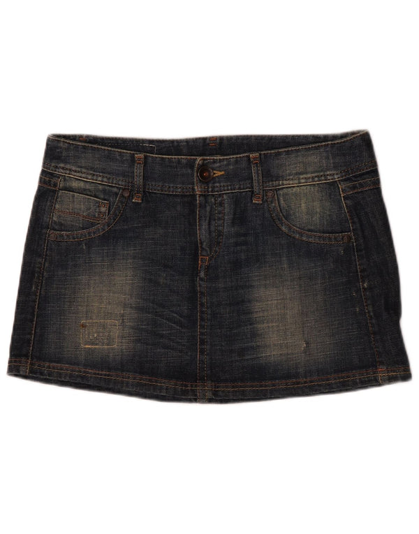 Benetton Minifalda Vaquera IT 44 Medium W32 Azul Marino