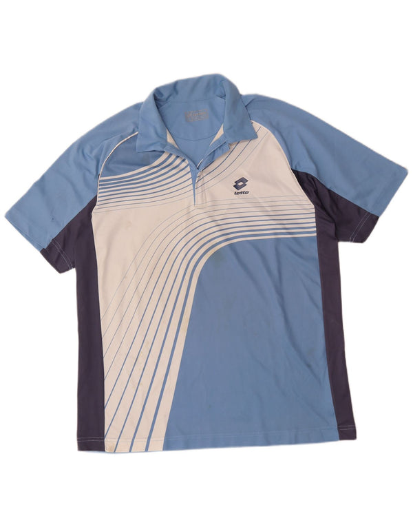 Lotto Polo Hombre Con Cremallera Y Cuello XL Poliéster Color Block Azul