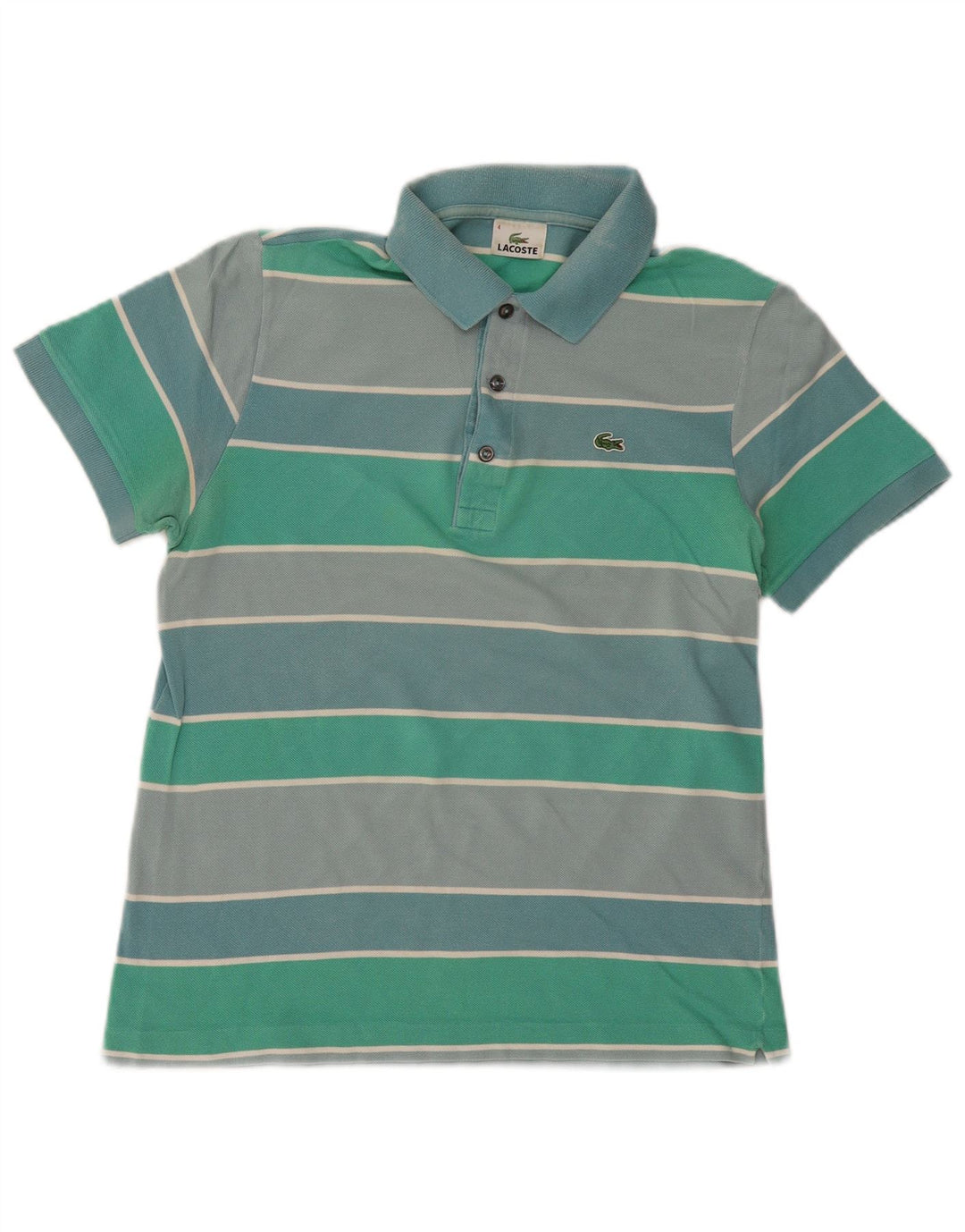 Lacoste Polo de rugby para hombre talla 4 algodón a rayas verde mediano