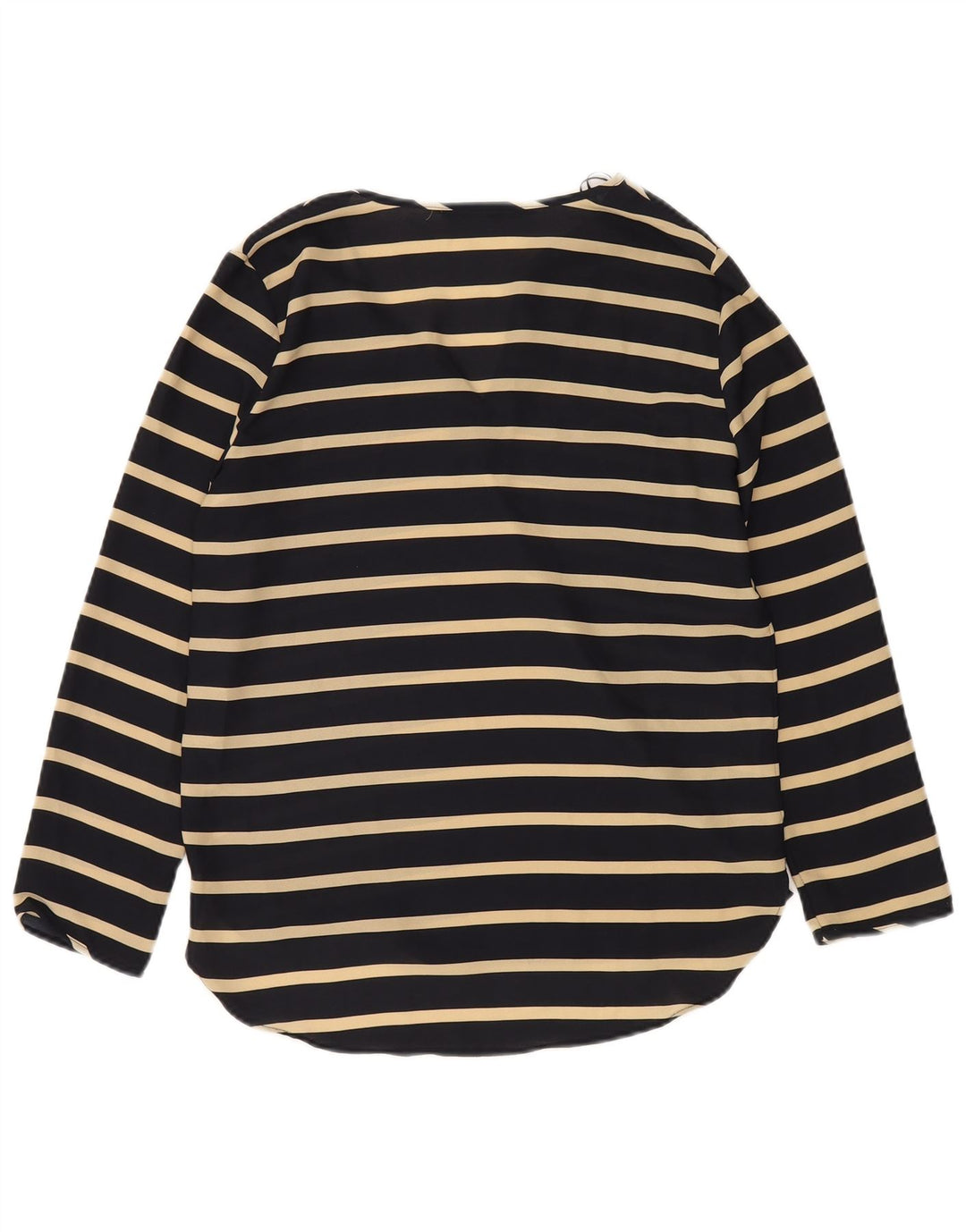 Zara Blusa de Manga Larga para Mujer Top UK 10 Small Azul Marino Rayas