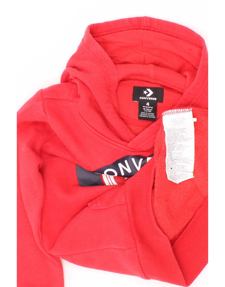 Converse - Jersey con capucha para niño (3-4 años, algodón), color rojo