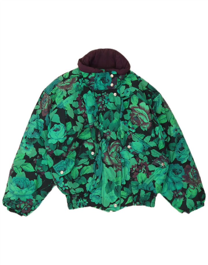 Belfe & Chaqueta cortavientos extragrande para mujer UK 12 Nylon floral verde medio