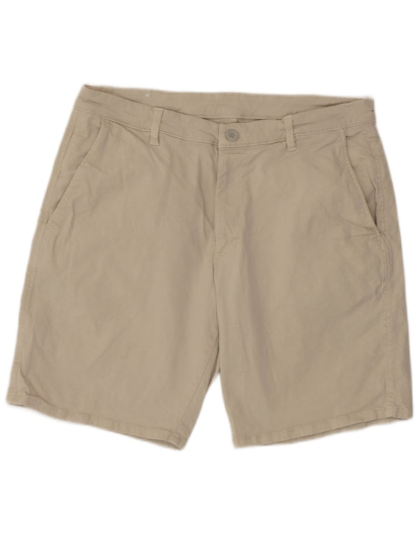 Zara Mens Chino Shorts EU 44 Large W34 Beige Algodón