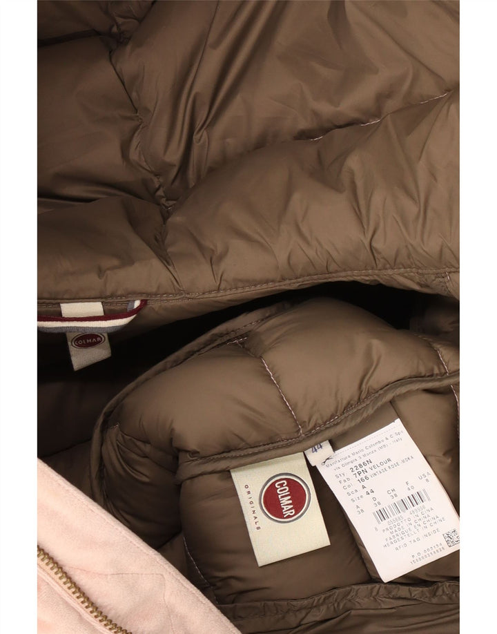 Colmar Mujer Chaqueta Acolchada De Terciopelo Con Capucha IT 44 Medium Pink