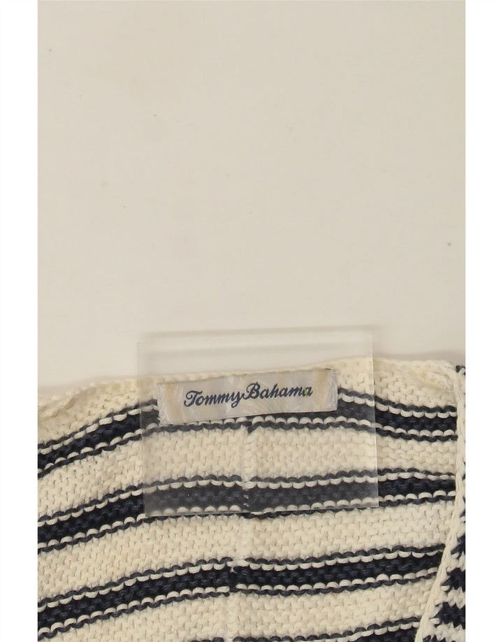 Tommy Bahama Suéter con cuello en V para mujer UK 14 Medium Off White Nautical