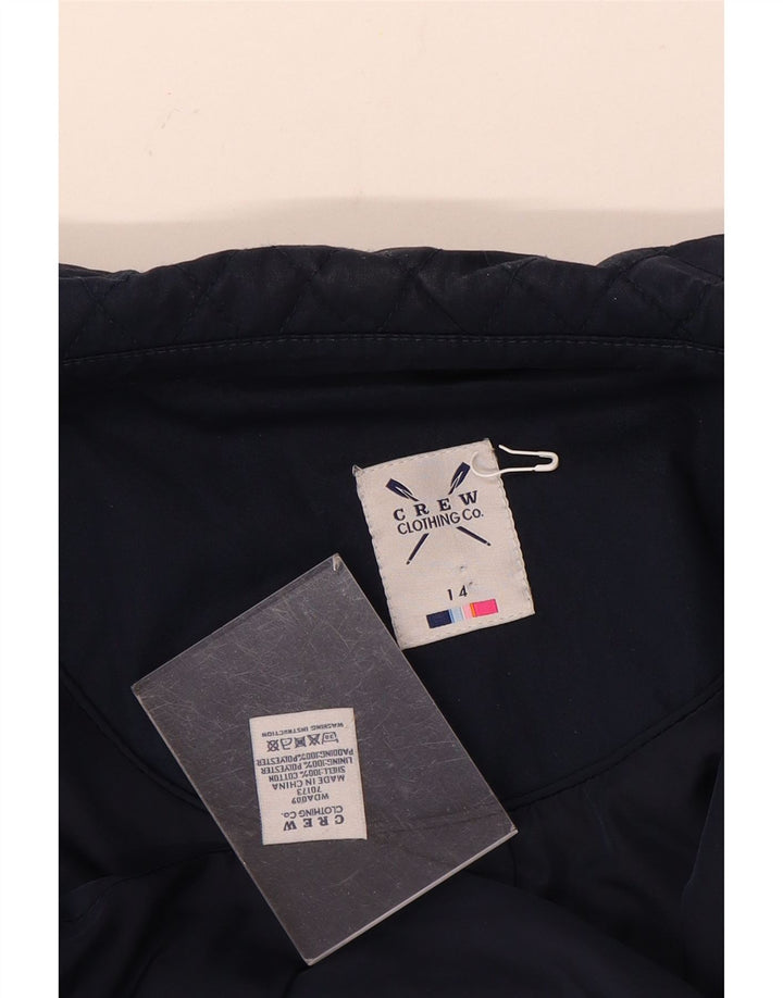 CREW CLOTHING Chaqueta acolchada para mujer UK 14 Algodón azul marino mediano