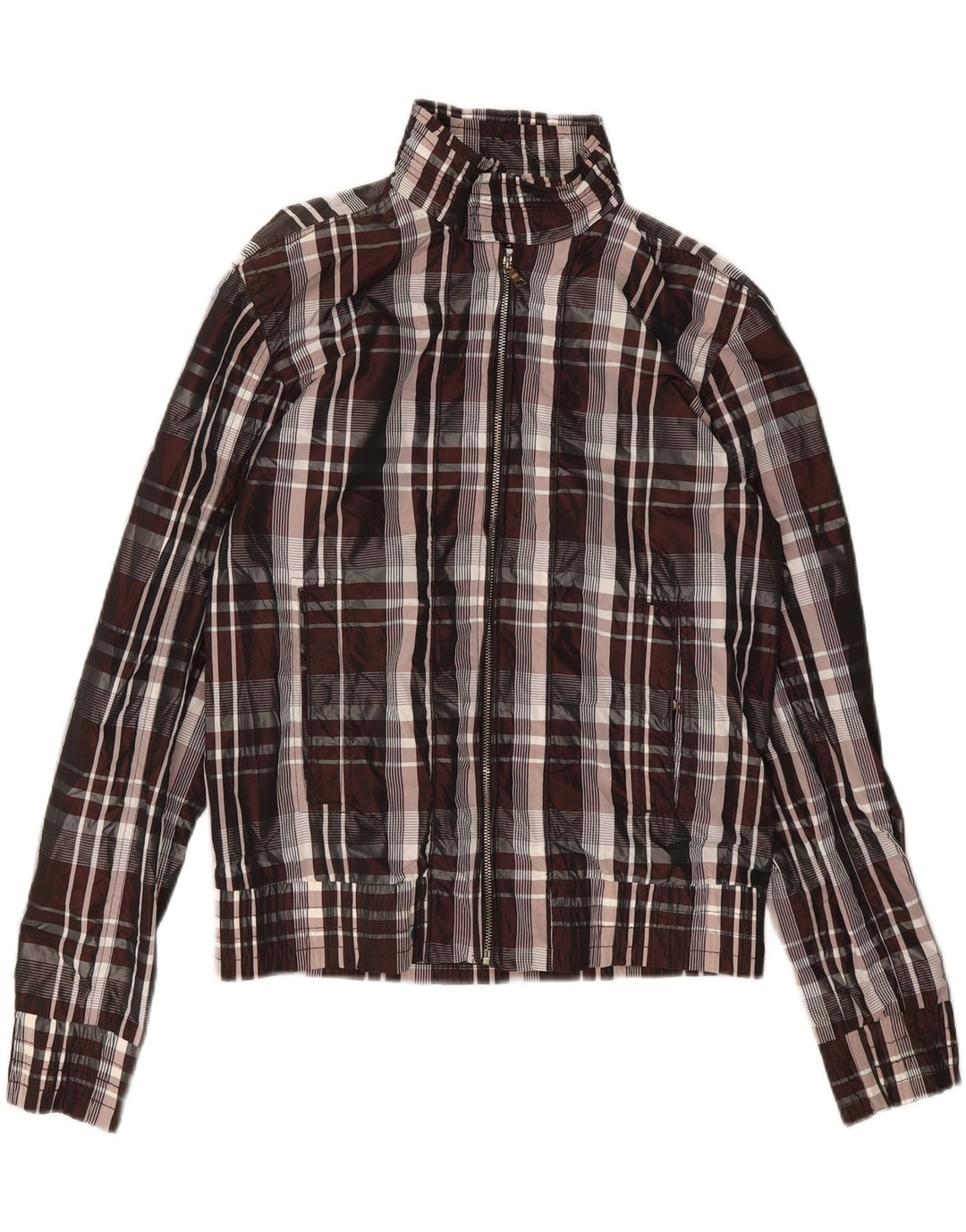 Zara Mens Bomber Jacket UK 38 Medium Nylon A Cuadros Multicolor