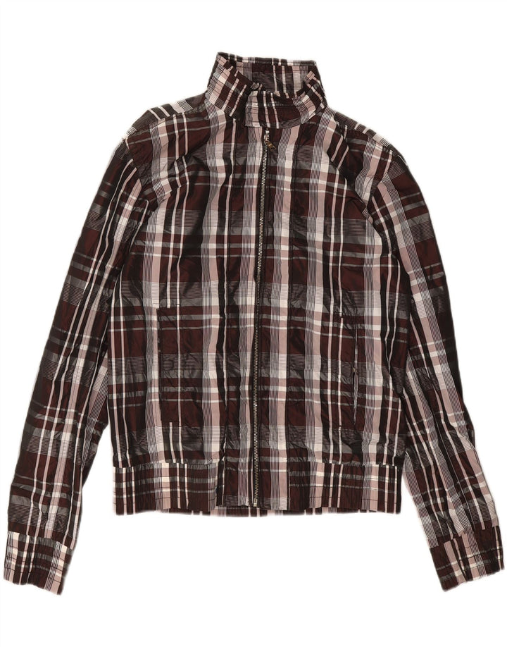 Zara Mens Bomber Jacket UK 38 Medium Nylon A Cuadros Multicolor
