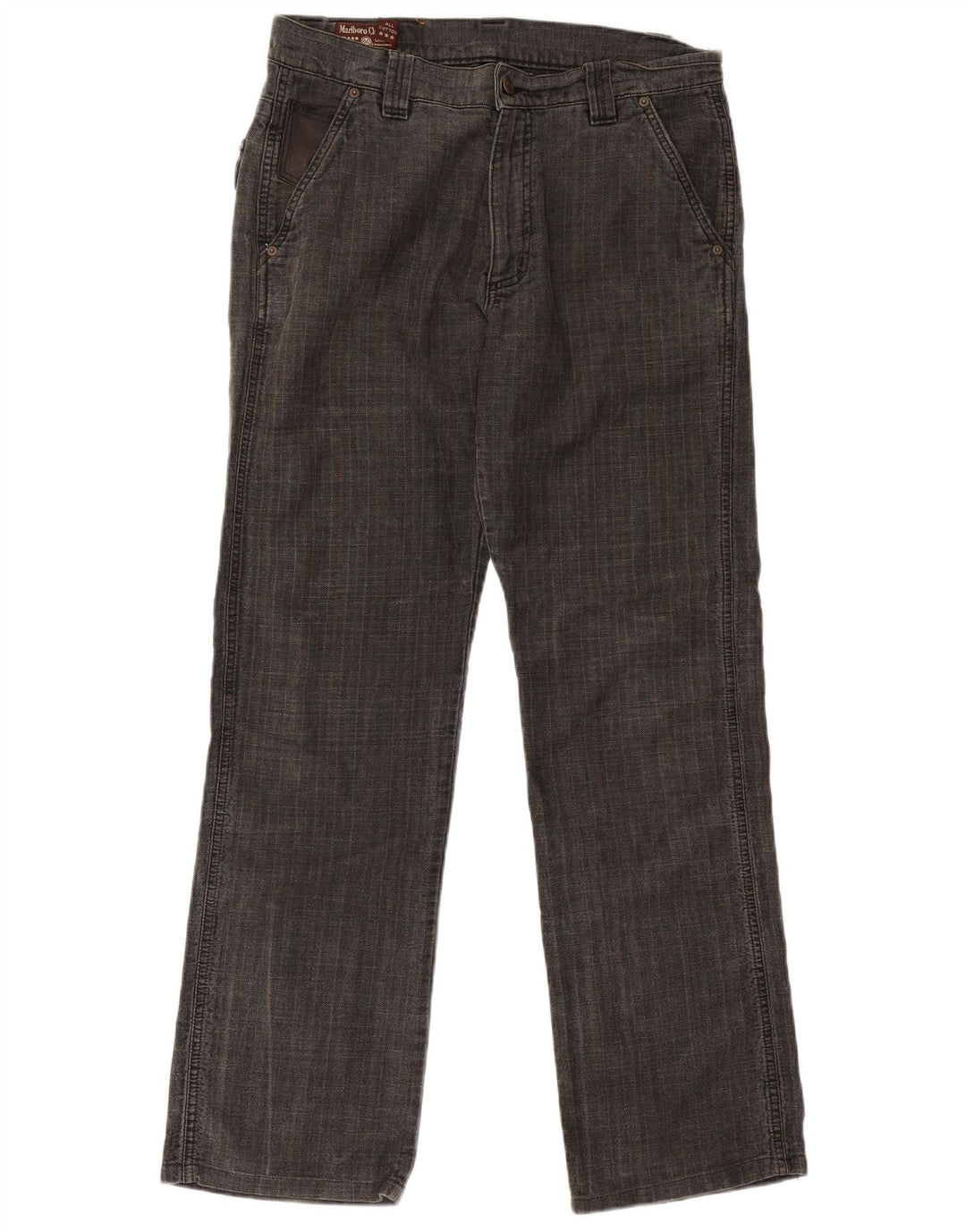 Marlboro Classics Pantalones chinos rectos para hombre W33 L31 Gris Herringbone