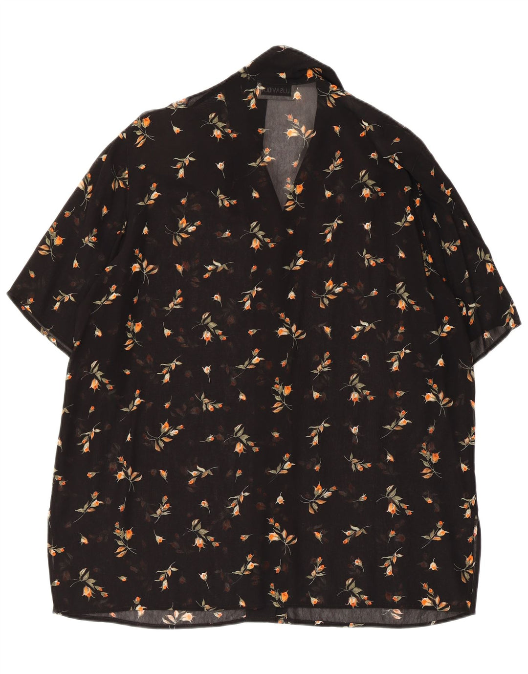 LUISA VIOLA Blusa transparente para mujer UK 20 2XL Negro Floral