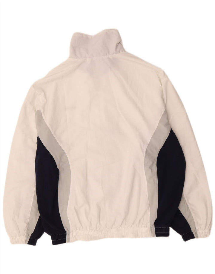 Ellesse Mens Chándal Top Chaqueta UK 40 Medio Blanco Colorblock Poliéster