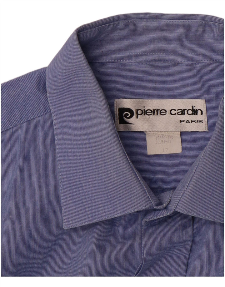 PIERRE CARDIN Camisa formal para hombre Talla 17 XL Raya azul