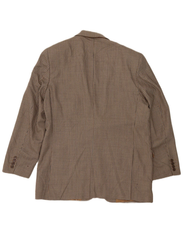 Marks & Spencer Chaqueta tipo blazer larga para hombre UK 42 Large Beige Houndstooth