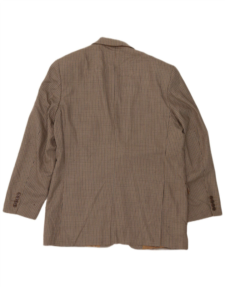 Marks & Spencer Chaqueta tipo blazer larga para hombre UK 42 Large Beige Houndstooth