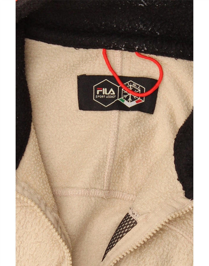 FILA Chaqueta polar para hombre UK 38 Medium Beige Colorblock