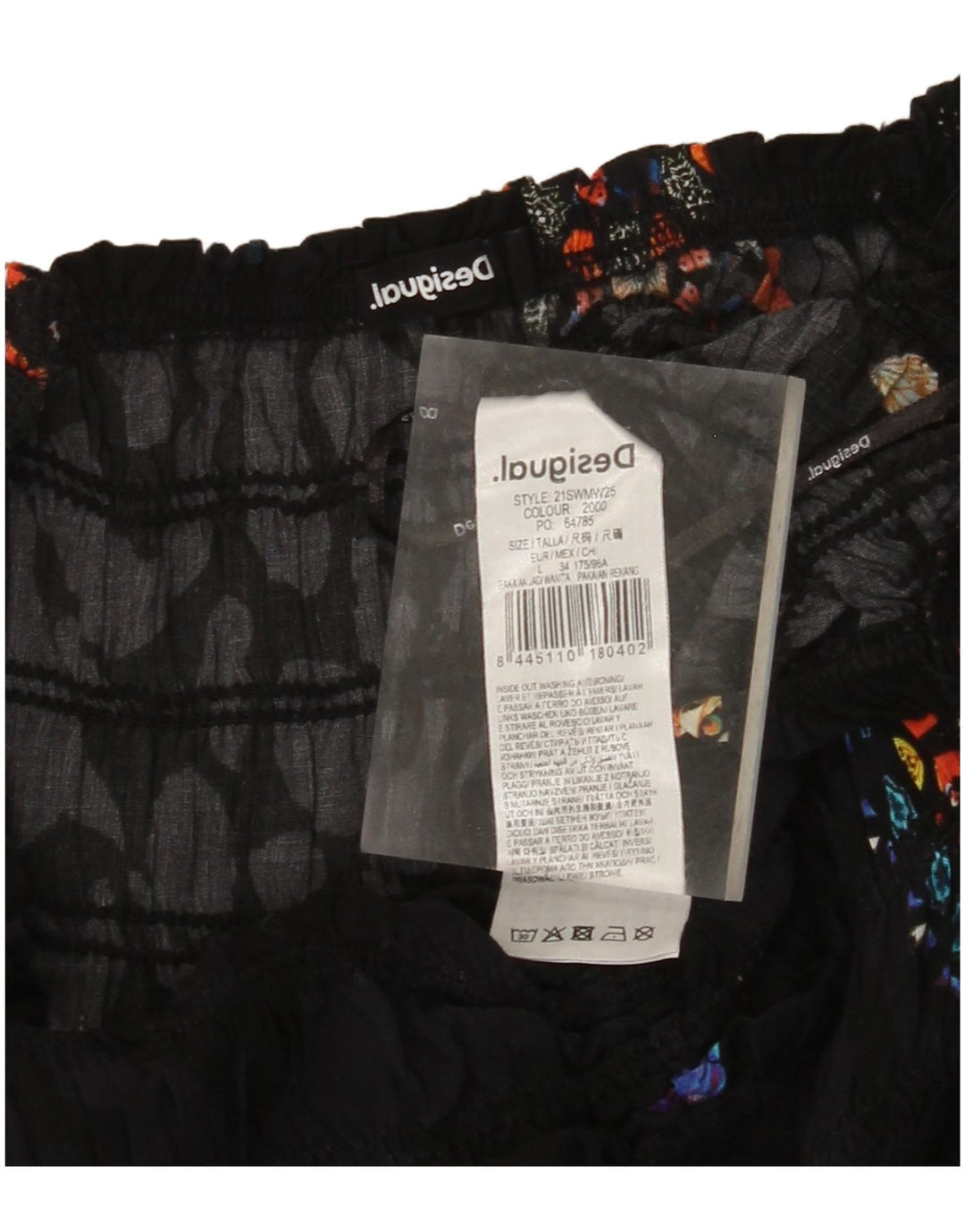 DESIGUAL Mono gráfico sin mangas para mujer UK 44 Grande Negro Floral